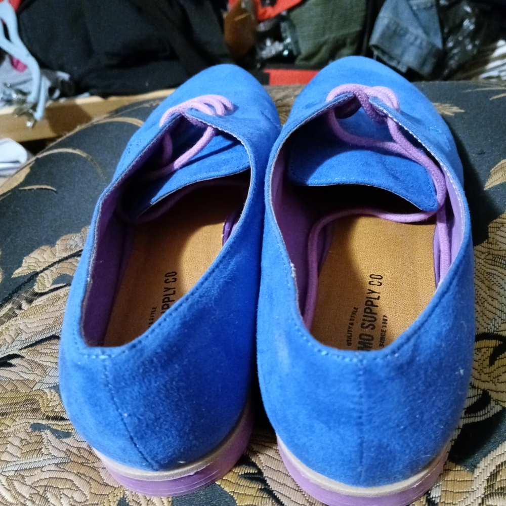 👞 🎁MOSSIMO BLUE SUEDE SHOES SIZE 6 👞 Like New! A Awesome Gift. - Picture 7 of 8